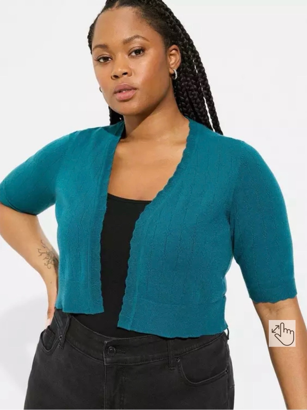 Torrid Teal Everyday Soft Pointelle Shrug size 3